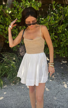 Show Me Your Mumu Sun Deck Mini Dress - White Voile w/ Twisted Rope