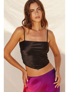 Dress Forum Satin Tie Back Cami Top - Black