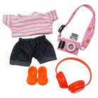 anbfashion Mini Doll Denim Shorts Camera Headphones Bag Outfit  Set 17