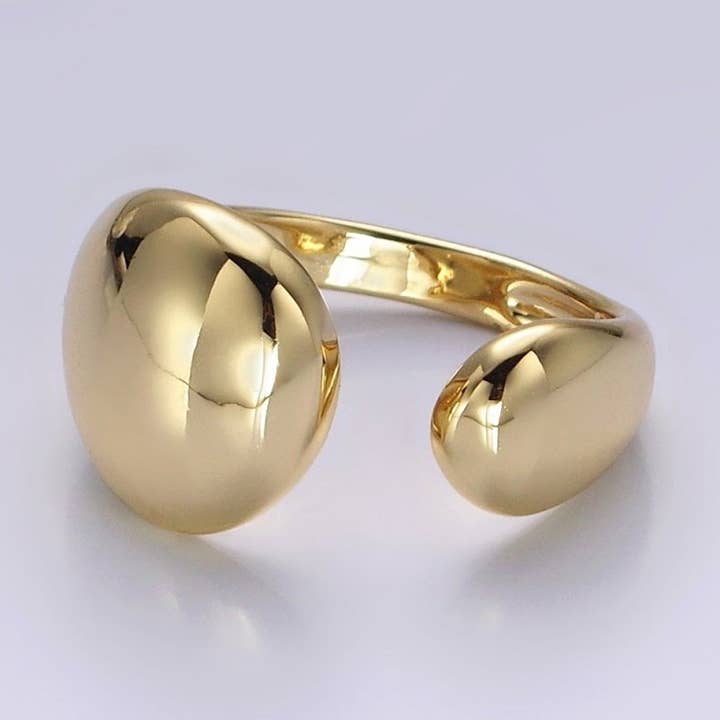 Aim Eternal 14K Gold Filled Rounded Flat Bar Minimalist Wrap Claw Ring