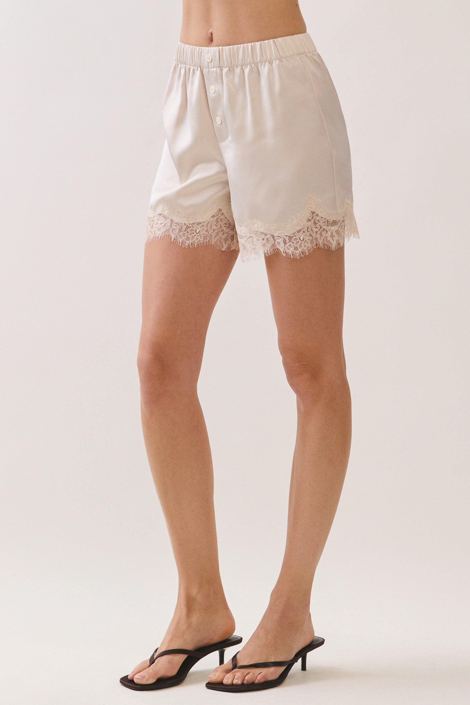 GOLDEN Joske Satin Lace Shorts – Golden