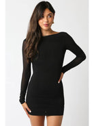 Olivaceous Jewel Open Back Dress - Black