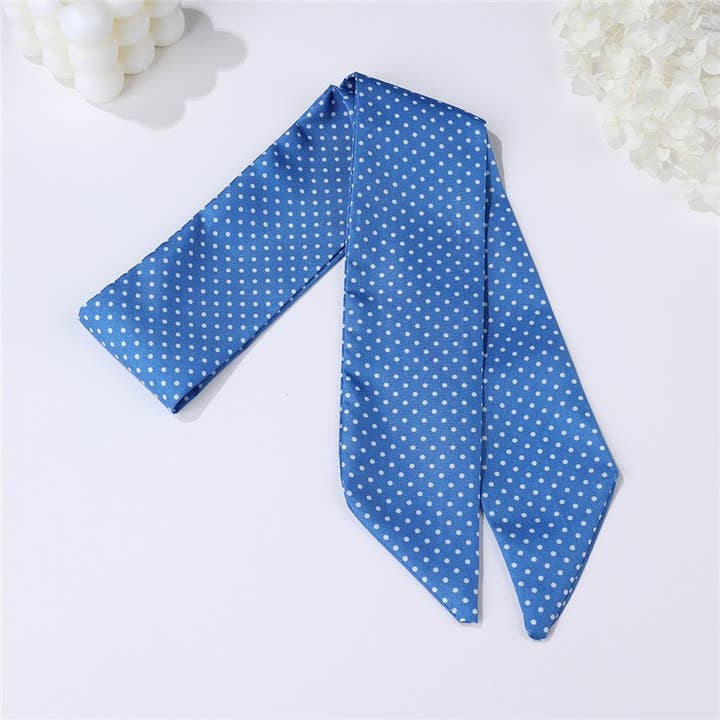 JOSSLYN by Wall to Wall Vintage-Style Skinny Twilly Scarf-Polka Dot & Gingham | 40SC715 by JOSSLYN by Wall to Wall