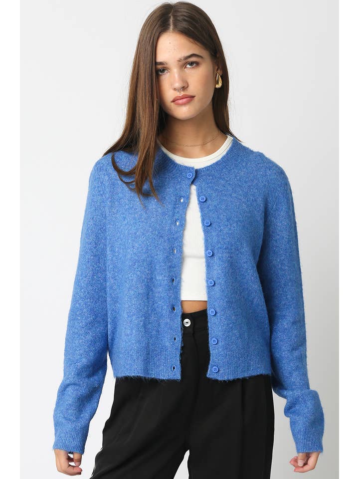 Olivaceous Stella Knit Cardigan - Blue