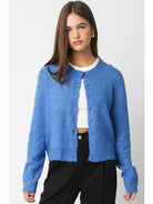 Olivaceous Stella Knit Cardigan - Blue