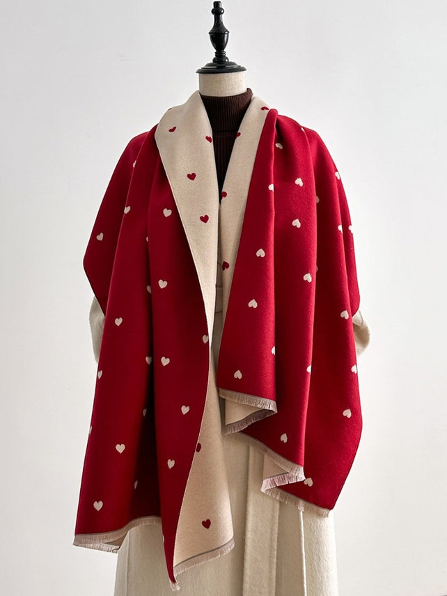 Funkyrel Atzbranding Limited Scarvii – Reversible Heart Print Scarf & Wrap