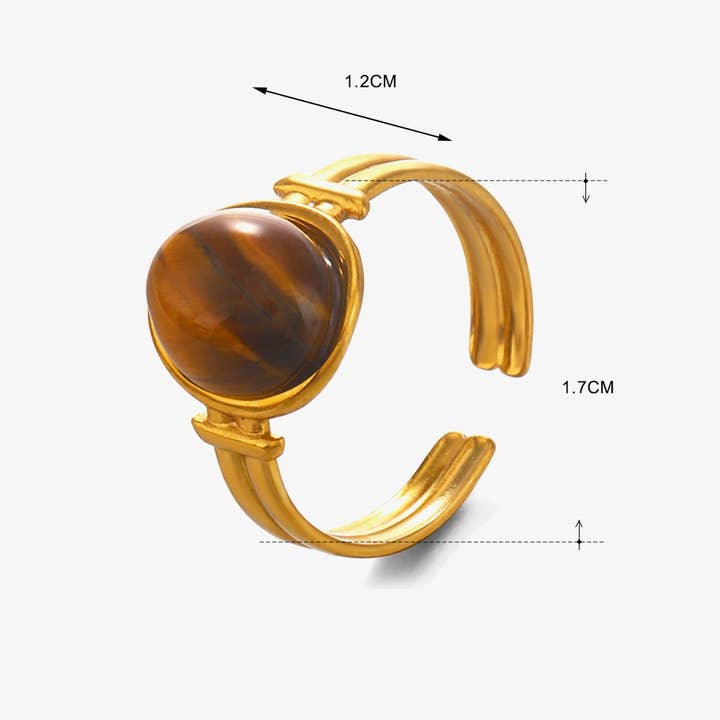 JOSSLYN by Wall to Wall 18K Stainless Steel Tarnish Free Stone Ring | 40R121 by JOSSLYN by Wall to Wall