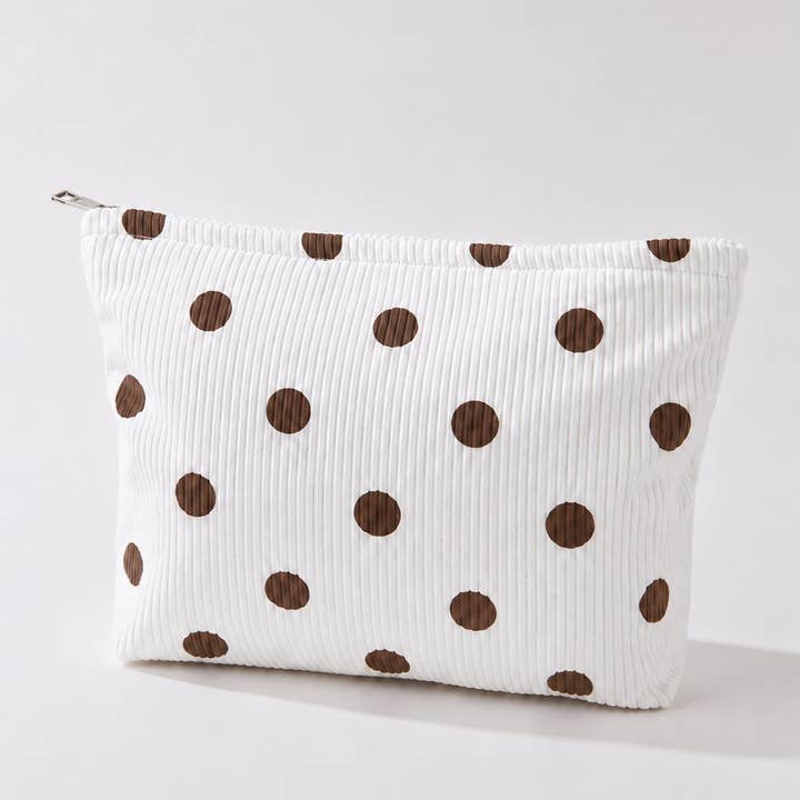 JOSSLYN by Wall to Wall Corduroy Polka Dot Cosmetic Makeup Pouch Bag by JOSSLYN by Wall to Wall