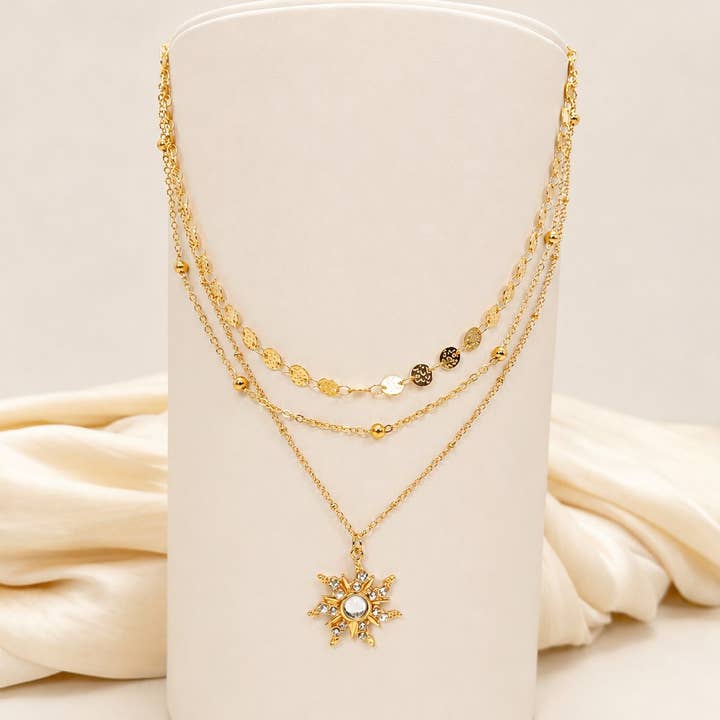 JOSSLYN by Wall to Wall 18K Stainless Steel Tarnish Free Layered Necklace | 40NK9738 by JOSSLYN by Wall to Wall