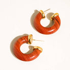 Flanerie by MAIQ Quinnley 18K Gold Western Natural Stone Hoop Earring