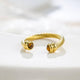 Perimade & Co Vintage Cable Wire Open Cuff Crystal Ring by Perimade & Co