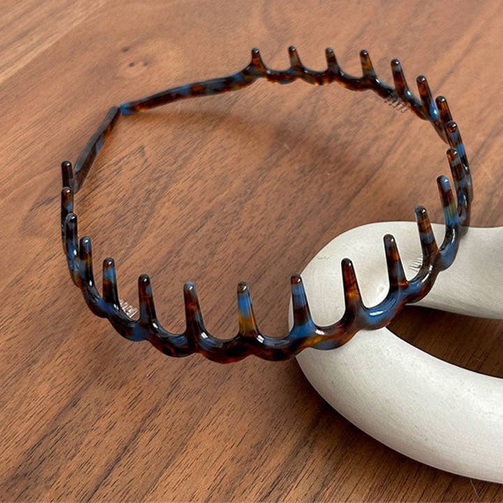Dipped Shop Vintage Leopard Weave Toothed Acetate Headband by Dipped Shop