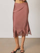 Dress Forum Satin Lace Hem Pencil Skirt by Dress Forum