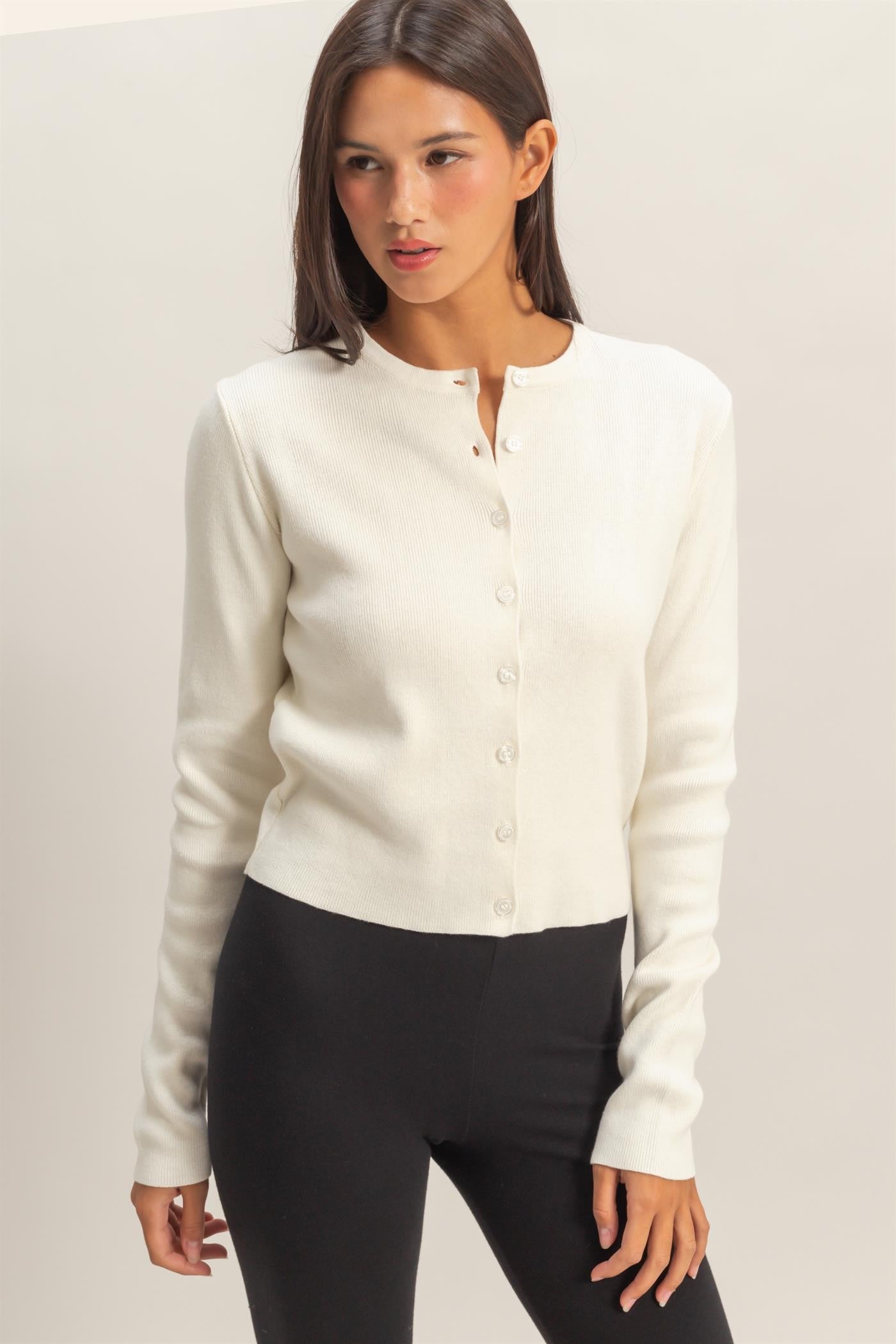 GOLDEN Endellion Ribbed Button-up Cardigan