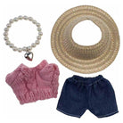 anbfashion Mini Doll Sunhat Sweater Denim Pants Outfit  Set 102
