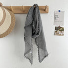 Funkyrel Atzbranding Limited Scarvii - Solid Color Scarf with Floral Lace Trim Grey