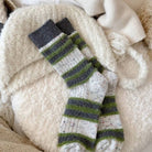 Dipped Shop Winter Striped Color Contrast Warm Slouchy Socks by Dipped Shop