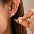 JOSSLYN by Wall to Wall Heart-Shaped Crystal Stud Earrings | 80E61918