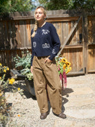 Dottie Dottie Garage Barrel Leg Denim Jeans in Brown by Dottie Dottie Garage