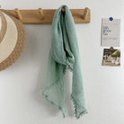 Funkyrel Atzbranding Limited Scarvii - Solid Color Scarf with Floral Lace Trim Green