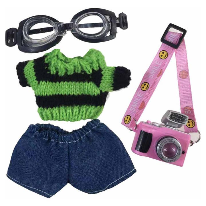 anbfashion Mini Doll Goggle Sweater Camera Bag Outfit - Set 94