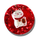 Solar Eclipse Hand-Painted Lucky Cat Compact Mirror