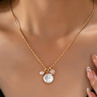 JOSSLYN by Wall to Wall Baroque Pearl Coin Opal Necklace | 80N93559 by JOSSLYN by Wall to Wall
