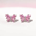 Girls Crew Flutter Love Studs Silver
