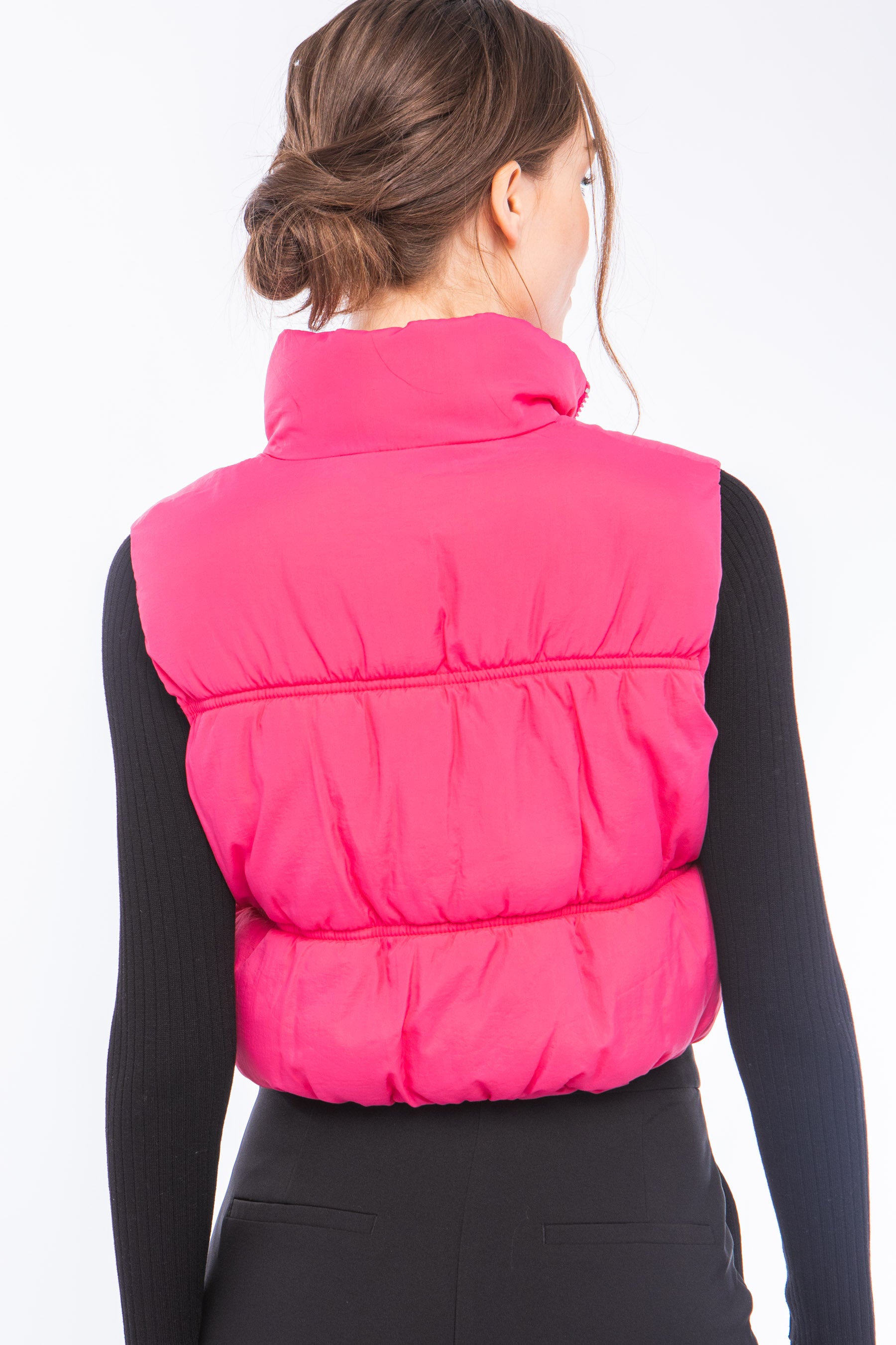 GOLDEN Brittany Nylon Vest Fuchsia