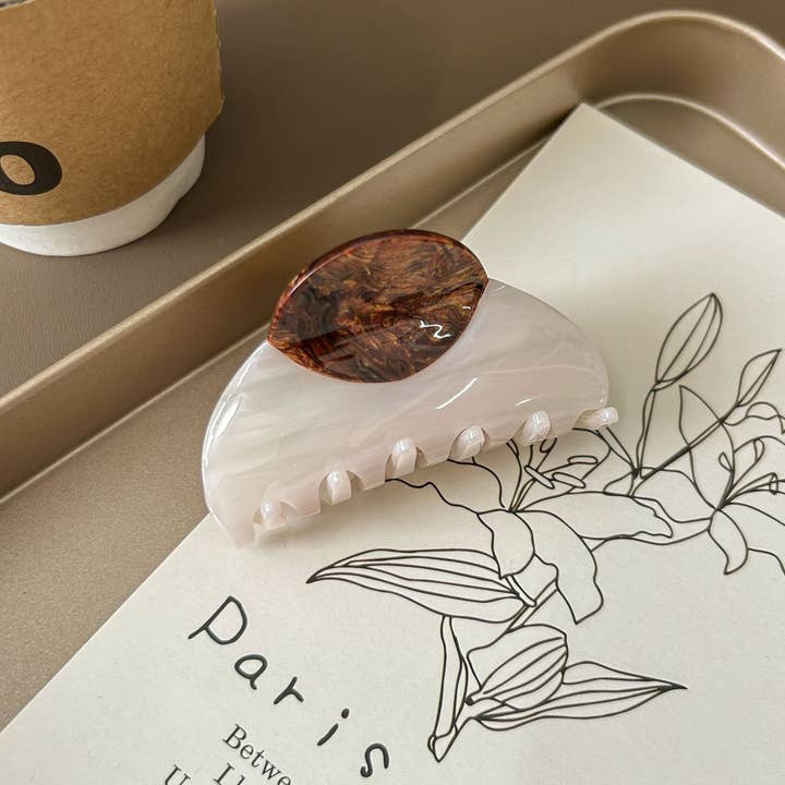 Dipped Shop Contrast Color Vintage Hair Clips - Beige