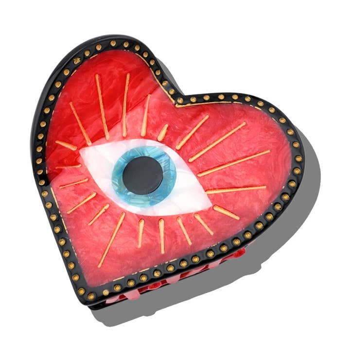 Solar Eclipse Hand-Painted Lucky Eye Claw Hair Clip by Solar Eclipse