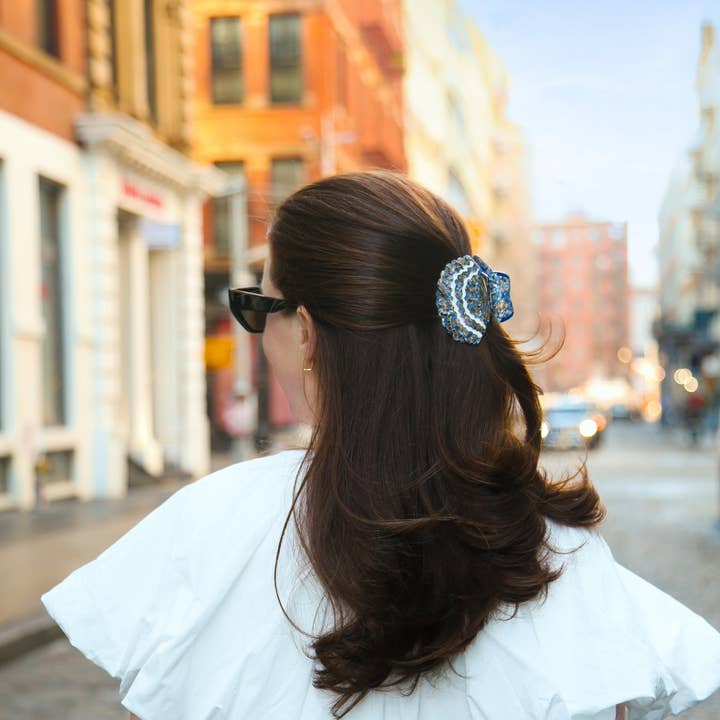 Solar Eclipse Hand-Painted Seashell Claw Hair Clip by Solar Eclipse