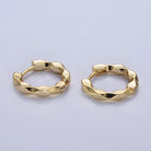 Aim Eternal 16mm Flat Twist Geometric Gold Huggie Hoops Earrings - Gold