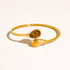Flanerie by MAIQ Harbor 18K Gold Non-Tarnish Open Cuff Stone Bracelet by Flanerie by MAIQ