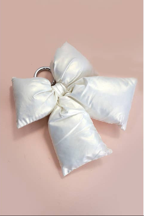 JOSSLYN by Wall to Wall Puffy Bow Ribbon Bag Charm Keychain
