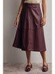 Forte Faux Leather A-Line Midi Skirt by Forte
