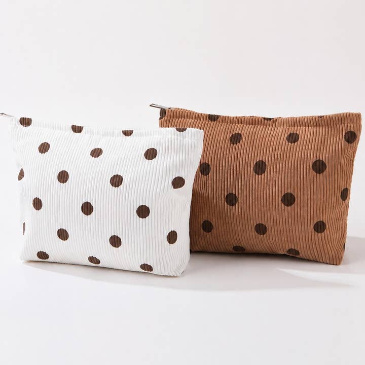 JOSSLYN by Wall to Wall Corduroy Polka Dot Cosmetic Makeup Pouch Bag by JOSSLYN by Wall to Wall