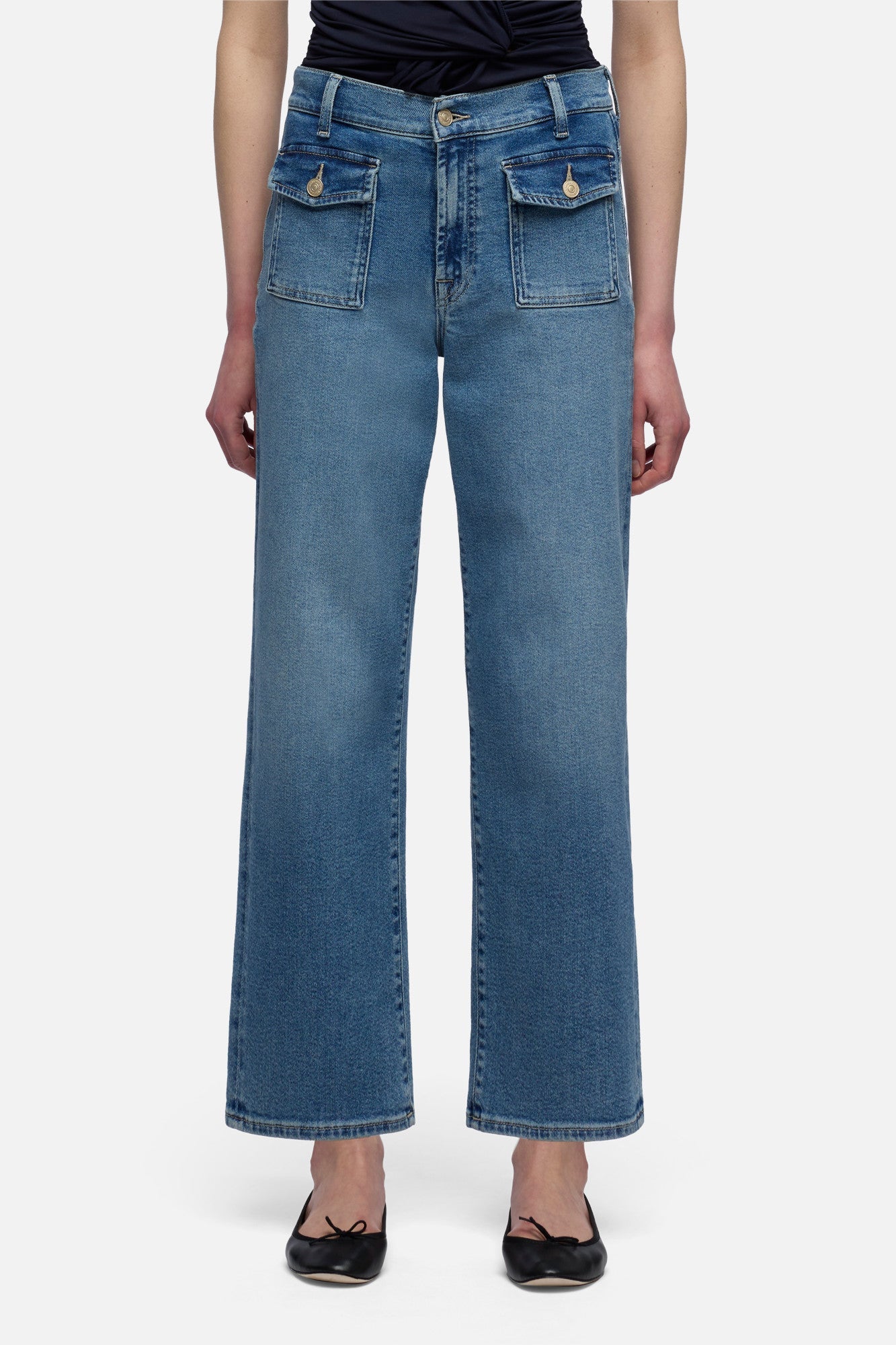 7 For All Mankind Stovepipe Straight Ankle with Patch Pocket