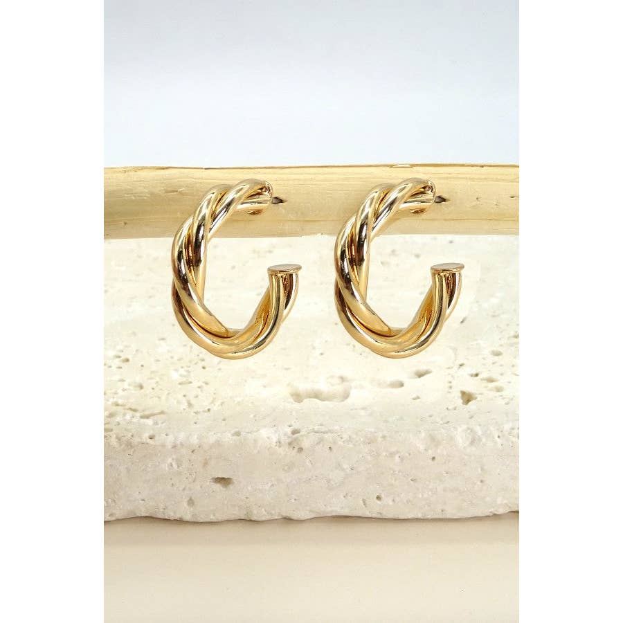 JOSSLYN by Wall to Wall Twisted Hoop Earring