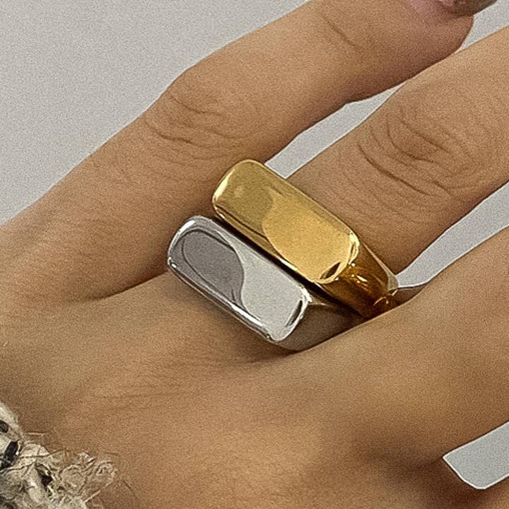 Flanerie by MAIQ Glayce 18K Gold Non-Tarnish Classic Signet Ring by Flanerie by MAIQ