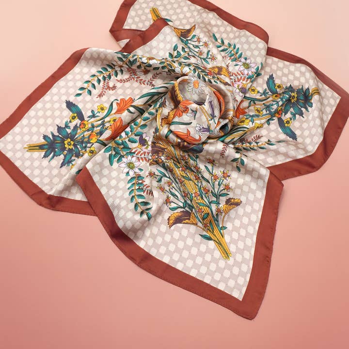 JOSSLYN by Wall to Wall Large Floral Print Bandana Scarf | 40SC697