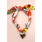 JOSSLYN by Wall to Wall Handmade Scarf Charm Necklace B Orange Multicolor 
