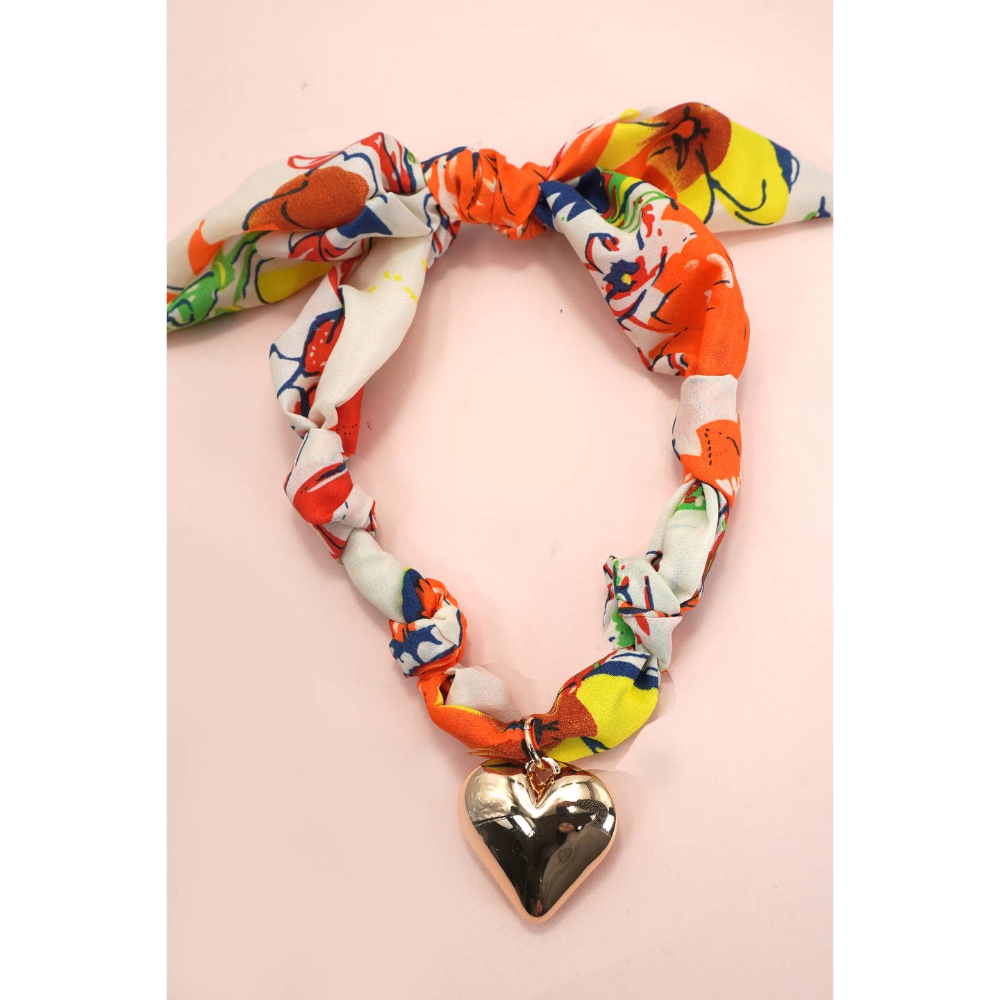JOSSLYN by Wall to Wall Handmade Scarf Charm Necklace B Orange Multicolor 