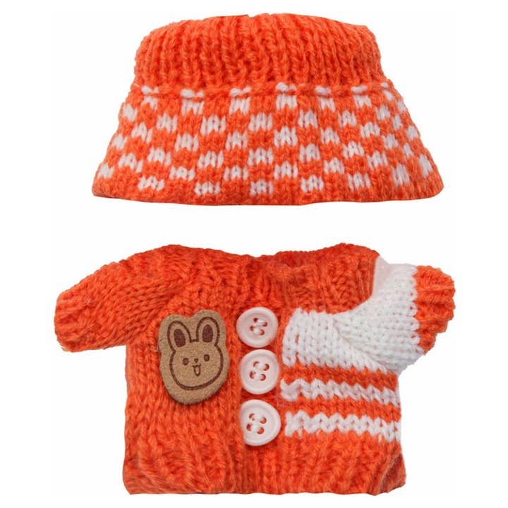 anbfashion Mini Doll Knit Cardigan Bucket Hat Outfit - Set 22