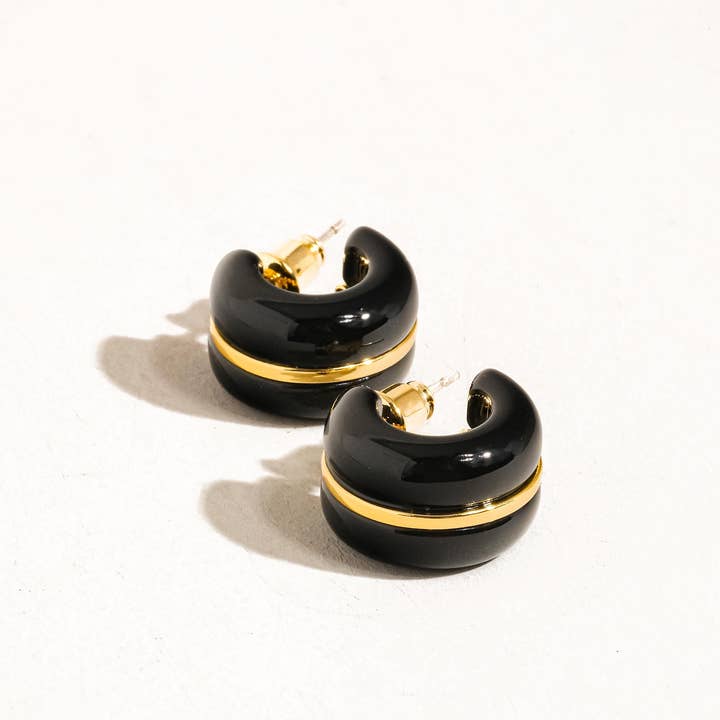Flanerie by MAIQ Arlo 18K Gold Small C Hoop Earring by Flanerie by MAIQ