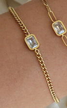 Maive CZ Chain Bracelet Emerald Cut Curb Chain
