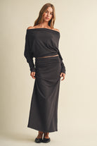Mustard Seed Ruched Waistband Jersey Knit Skirt by Mustard Seed