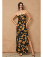 Dress Forum Undeniable Icon Strapless Bias Cut Maxi Dress - Eclipsed Gold