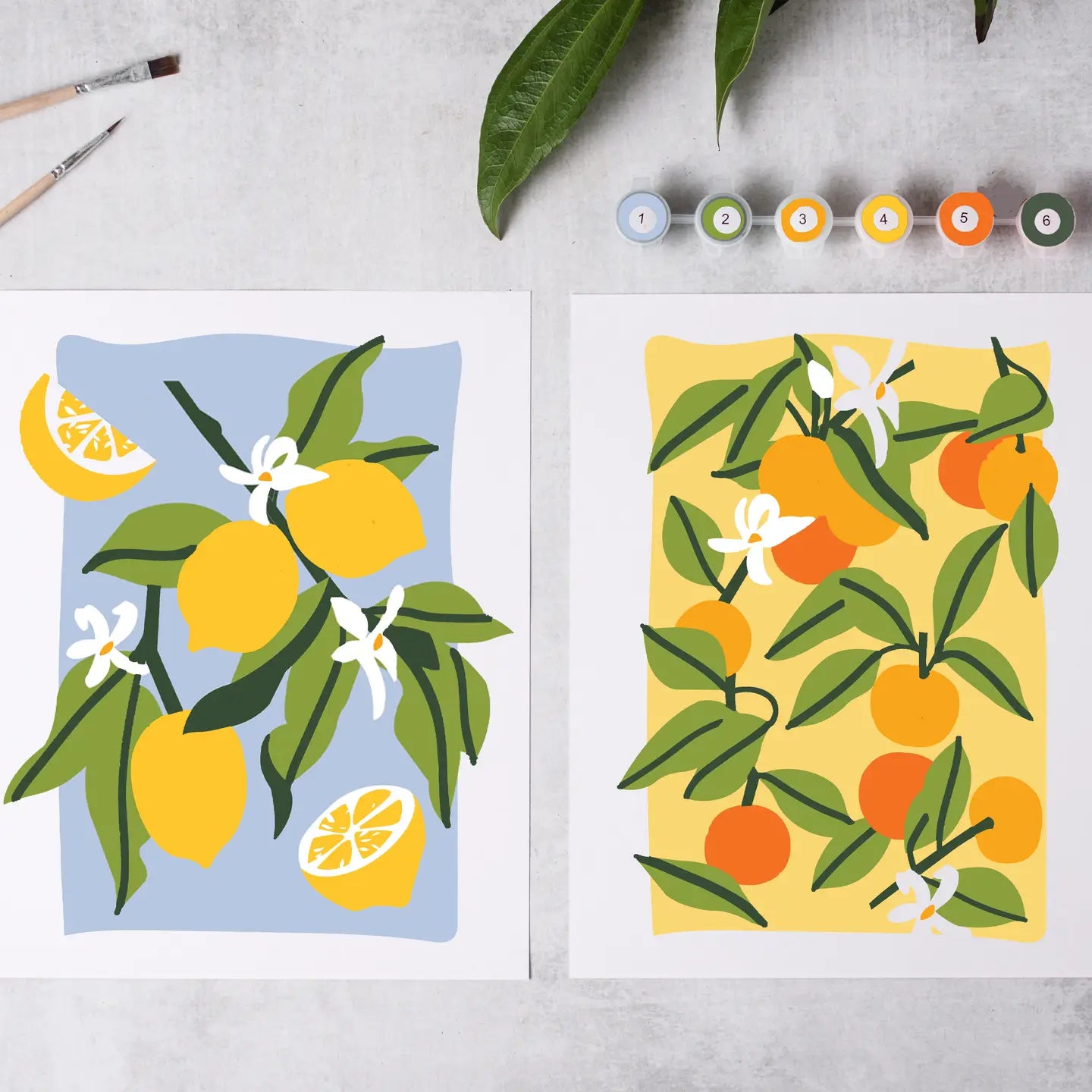 Cate Paper Co. Sunny Citrus Paint-By-Numbers Kit