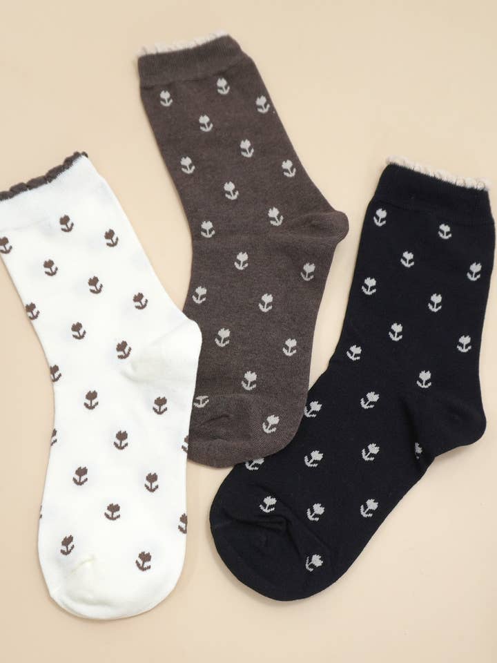 JOSSLYN by Wall to Wall Woman Breathable Floral Cotton Socks | 40S02067 by JOSSLYN by Wall to Wall